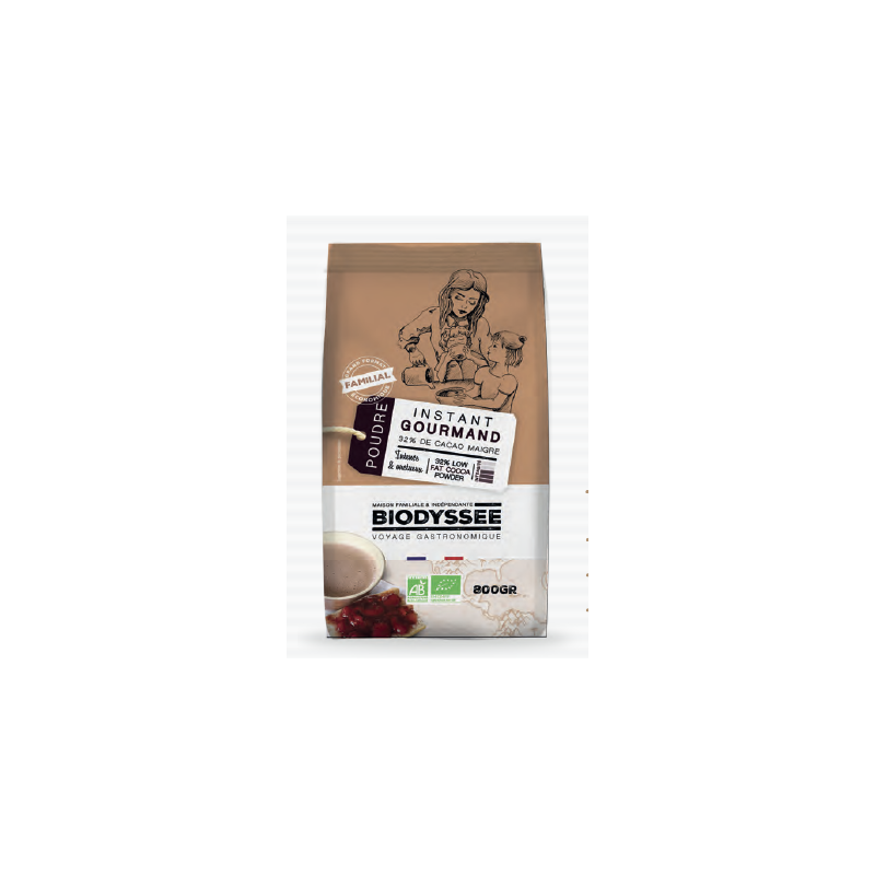 Poudre chocolat gourmand" cacaotée 32% 800g"