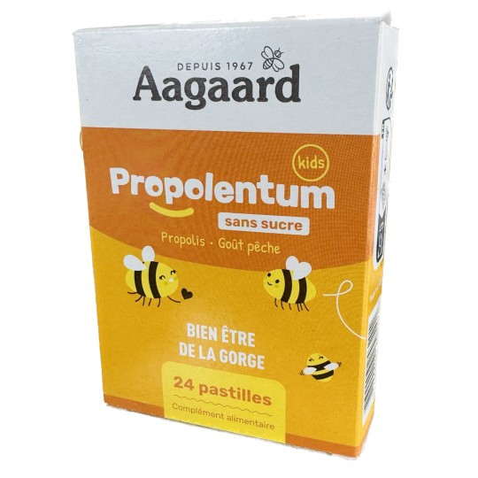 Pastilles pour la gorge à la propolis pour enfants (kids) - Boîte de 24 pastilles, Aagaard