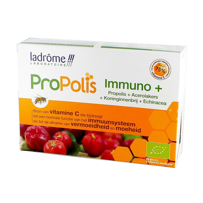 Immuno+, Propolis, Acérola Gelée royale Echinacée, 20 ampoules, Ladrôme