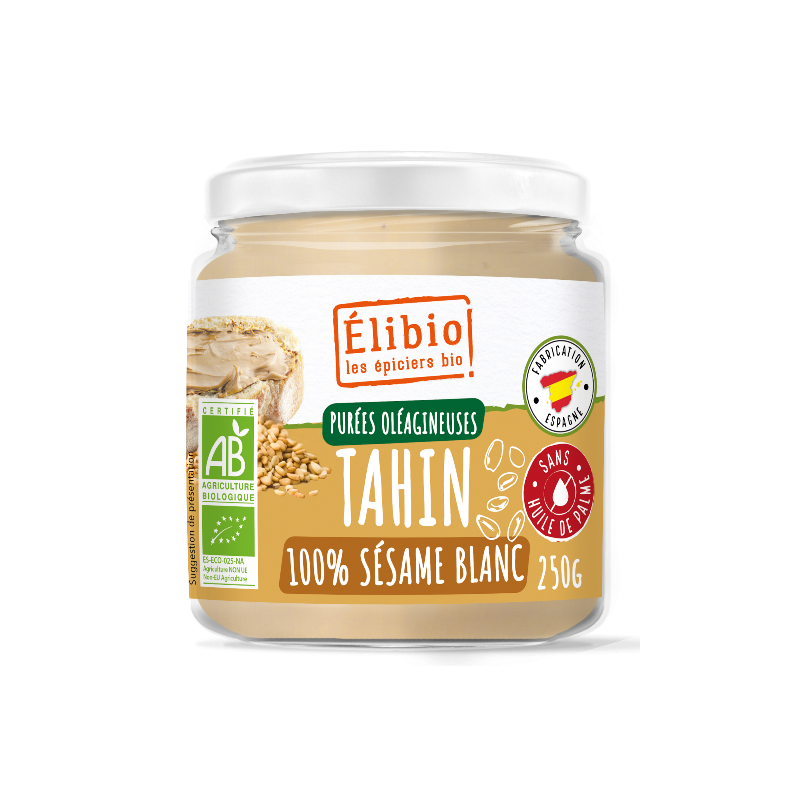 Purée de tahin, 100% sésame blanc 250g, Elibio