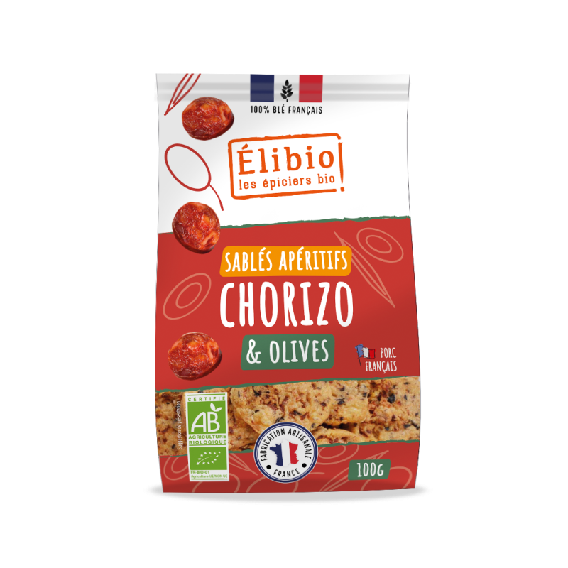 Sablés chorizo olive 100g, Elibio