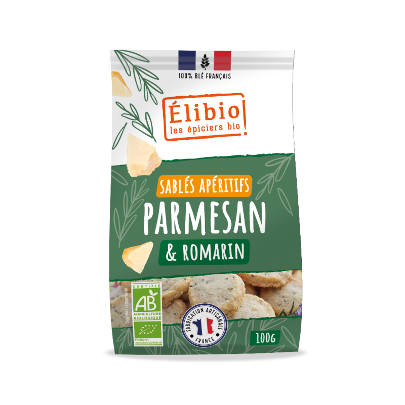 Sablés parmesan romarin 100g, Elibio
