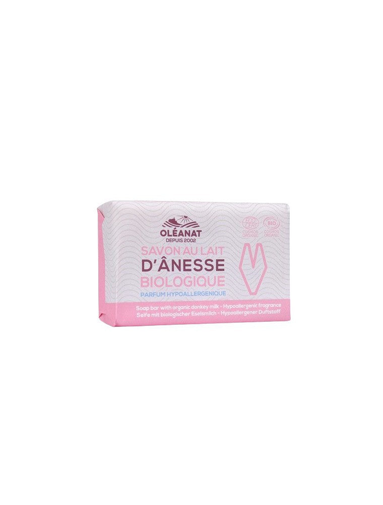 Savon Hypoallergénique Parfumé au Lait d'Anesse Bio - Visage et Corps 100g - Oléanat