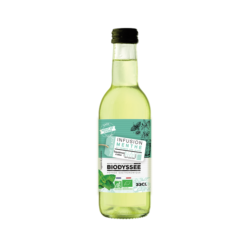 Infusion glacé menthe et herbes des alpes, 33cl, Biodyssee