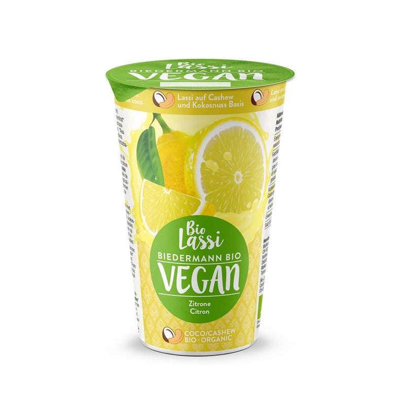 Yaourt à boire lassi citron, végan cajou coco 230ml, Biedermann
