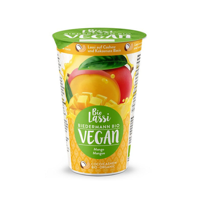 Yaourt à boire lassi mangue, végan cajou coco 230ml, Biedermann
