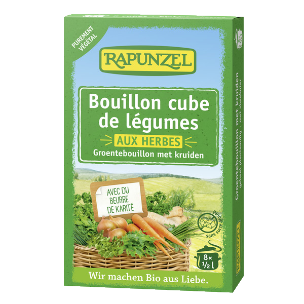 Bouillon de légumes aux herbes, 8x10.5g, Rapunzel