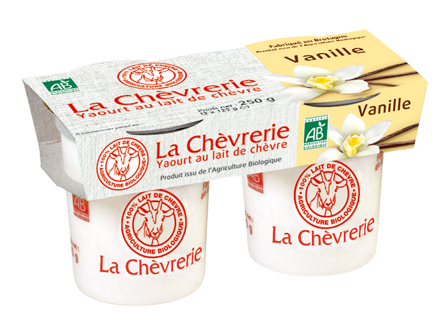 Yaourt au  lait de chèvre saveur vanille, 250g, La Chèvrerie