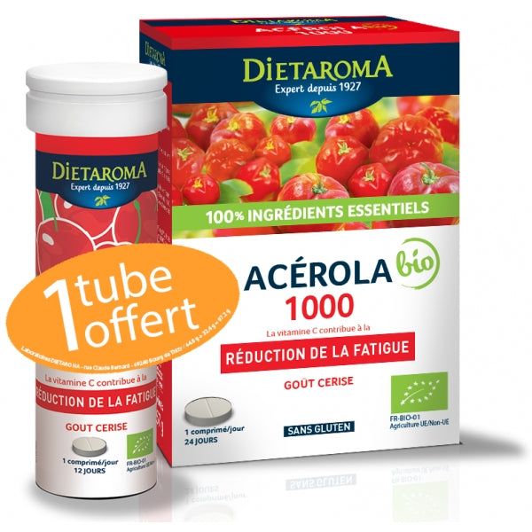 Acérola 1000, 24 comprimés + 12 OFFERTS, Dietaroma