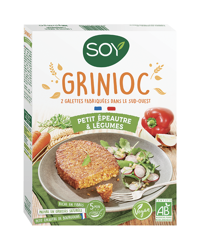 Grinioc petit épeautre et légumes, 2x100g, Soy