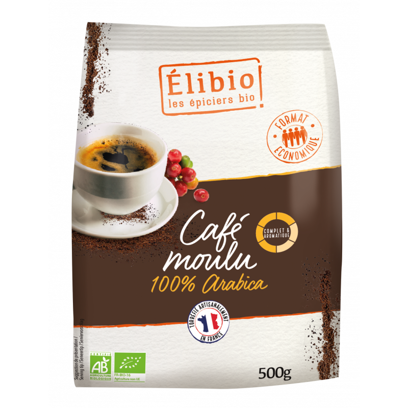 Café arabica moulu, 500g, Elibio