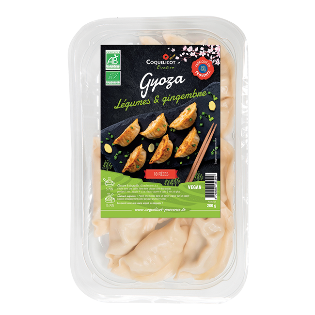 Gyoza légumes gingembre, raviolis chinois, 200g, Coquelicot