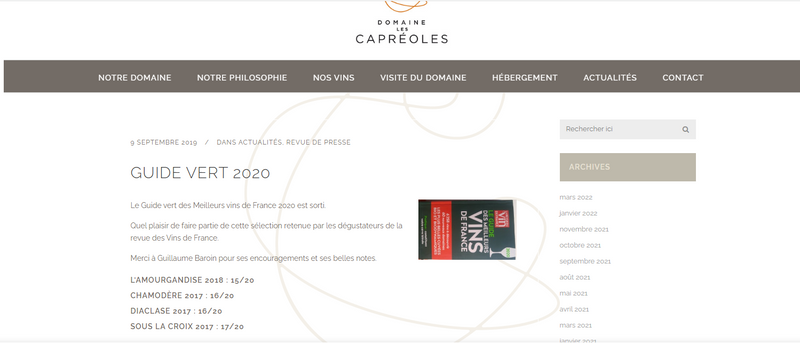 Vin Rouge Bio AOC Régnié 2017, Cuvée Diaclase, Domaine Les Capréoles