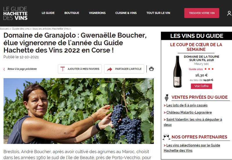 Vin Rouge Bio AOC Corse Porto Vecchio 2018, Cuvée Tradition, Domaine de Granajolo