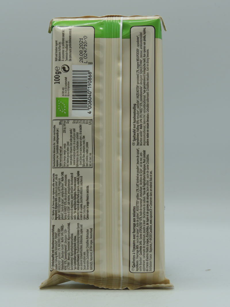 Gaufrettes noisettes, 100g, Rapunzel