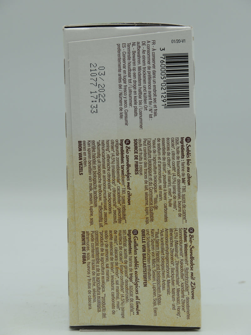 Sablés Authentiques, Citron, 175g, Bisson