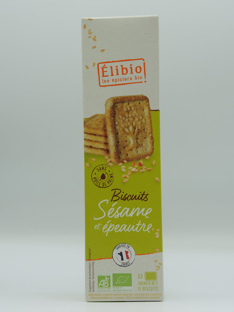 Biscuits sésame & épeautre, 150g, Elibio