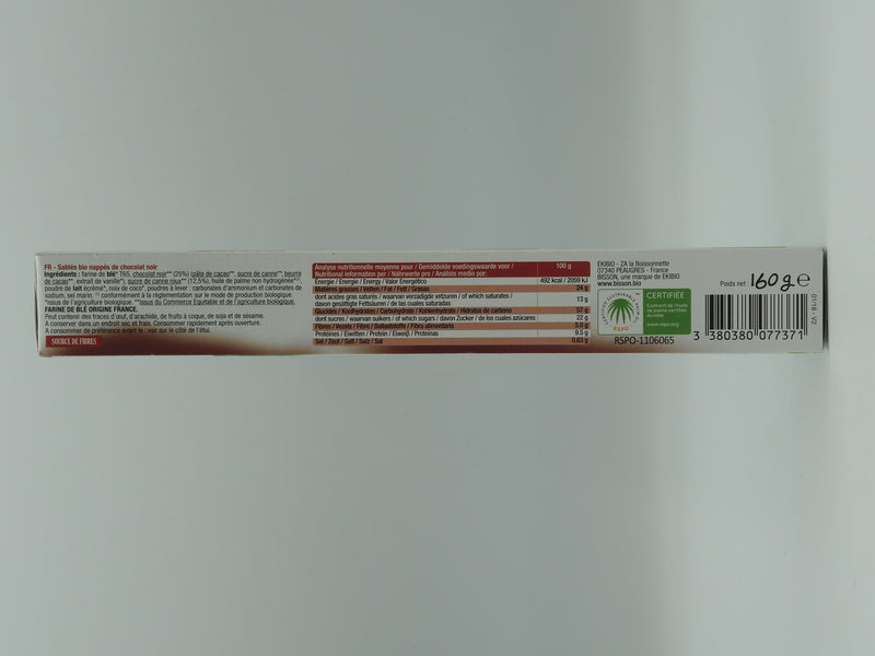 Nappés au chocolat noir, 160g, Bisson