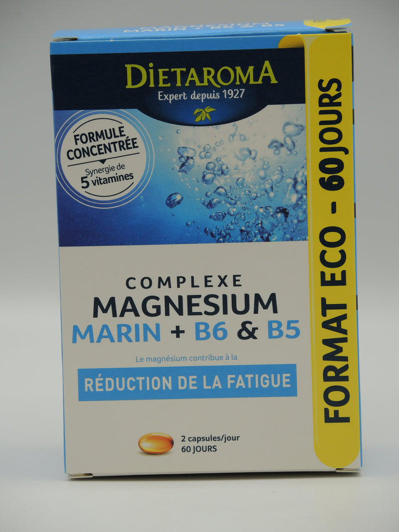 Complexe magnésium marin + B6 & B5, 120 capsules, Dietaroma
