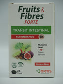 Fruits & fibres Forte, transit intestinal, action rapide, 24 comprimés, Ortis