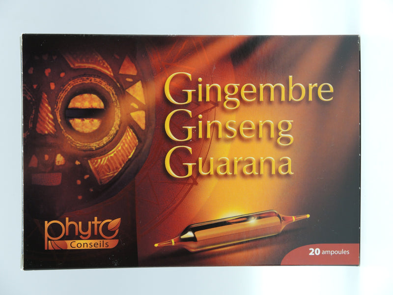 Gingembre, Ginseng, Guarana, 20 ampoules, Phyto conseils