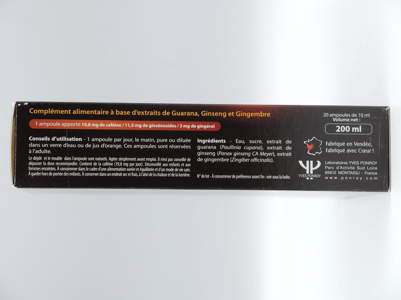 Gingembre, Ginseng, Guarana, 20 ampoules, Phyto conseils