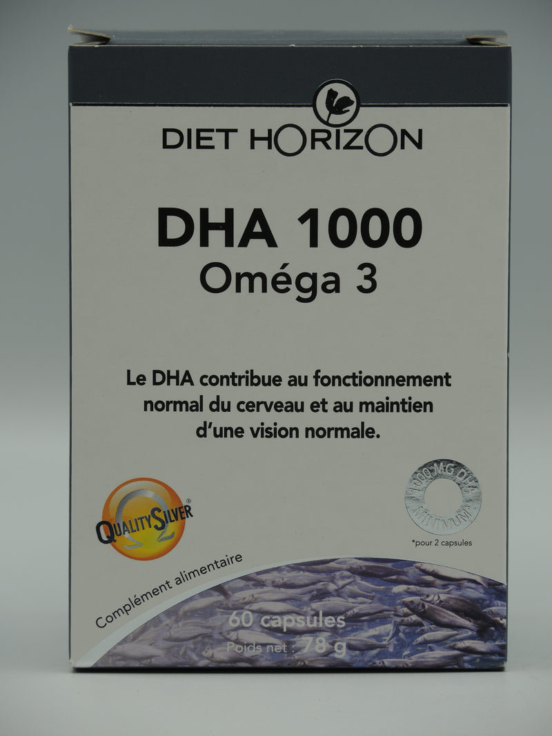 DHA 1000, Oméga 3, 60 Capsules, Diet Horizon