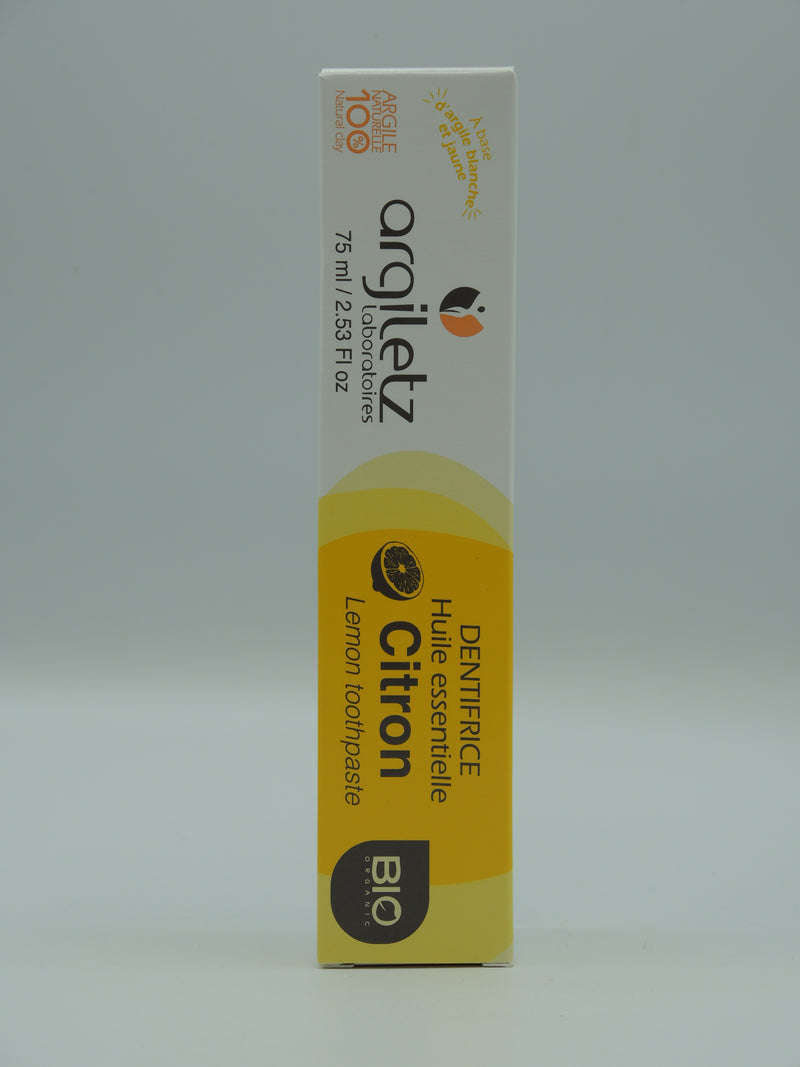 Dentifrice citron, 75ml, Argiletz