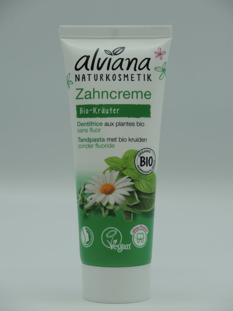 Dentifrice aux plantes sans fluor, 75ml, Alviana