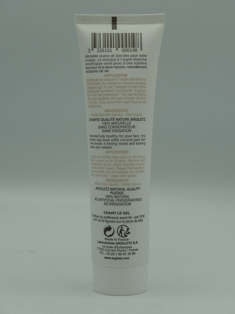 Masque argile blanche, Peaux ternes,100g, Argiletz