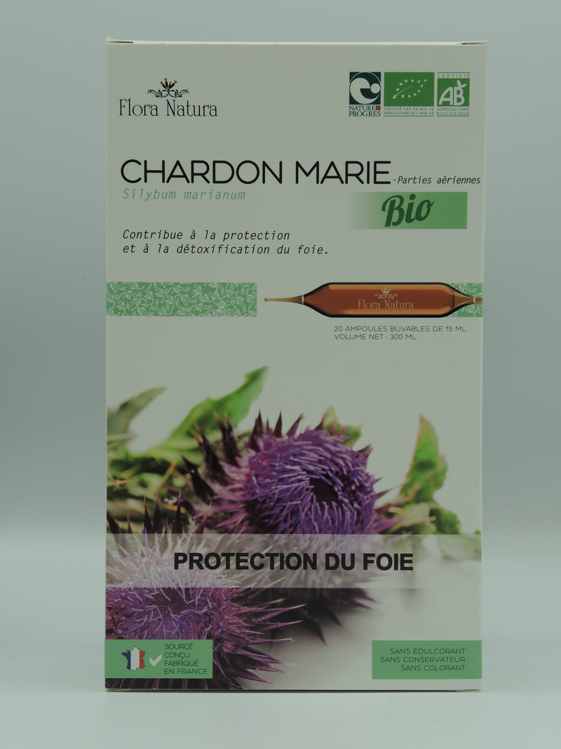 Chardon marie, Protection du foie, 20 ampoules, Flora Natura