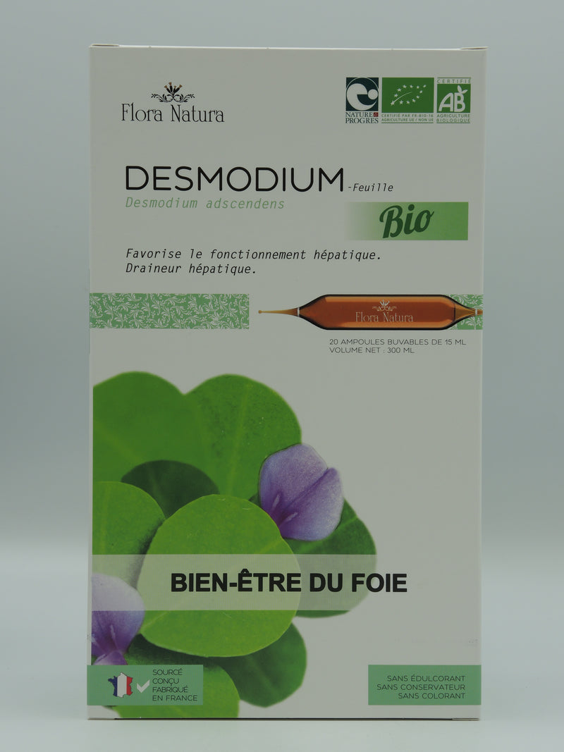 Desmodium, Bien-être du foie, 20 ampoules, Flora Natura