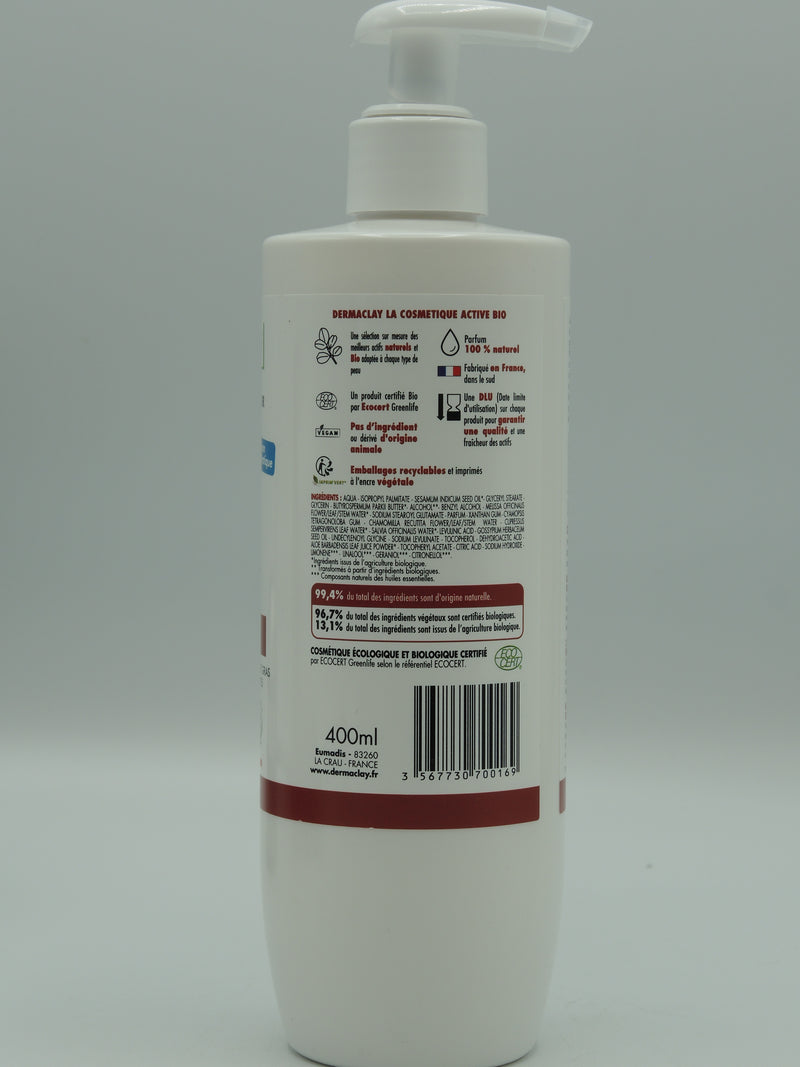 Lait corps réparateur, Hydratant peaux très sèches, 400ml, Dermaclay