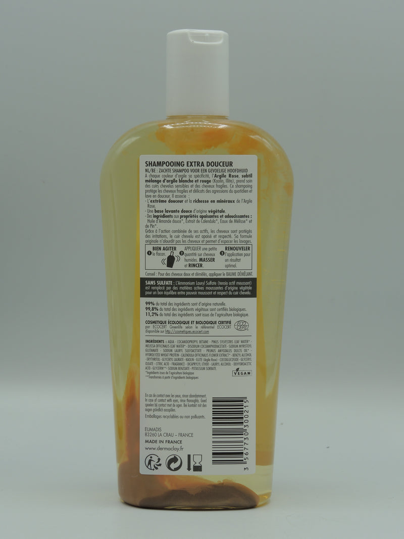 Shampooing extra douceur, cheveux fragiles & délicats, 400ml, Dermaclay