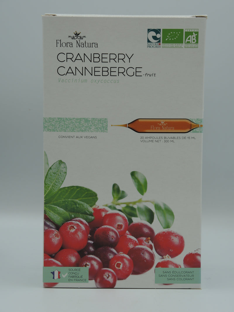 Canneberge, cranberry, 20 ampoules, Flora natura