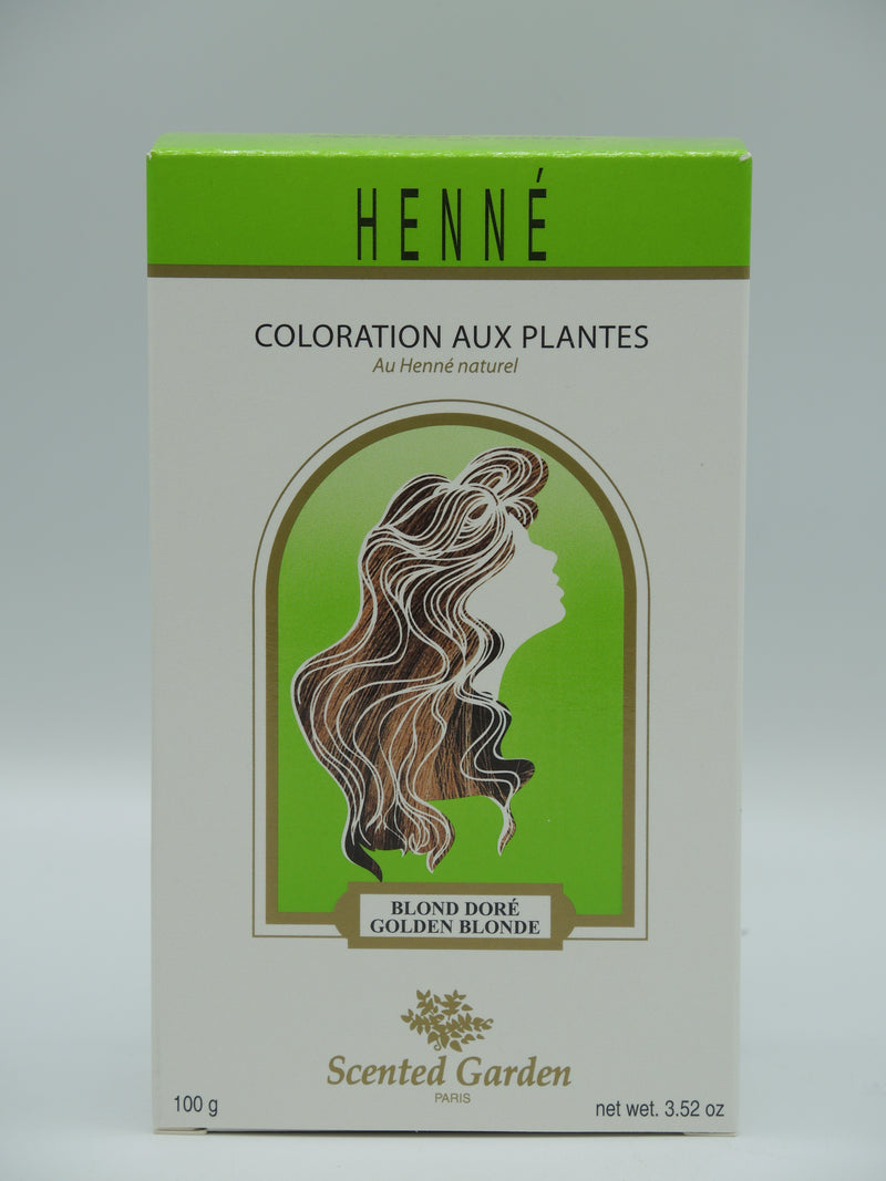 Henné, Coloration aux plantes, Blond doré, 100g, Scented garden