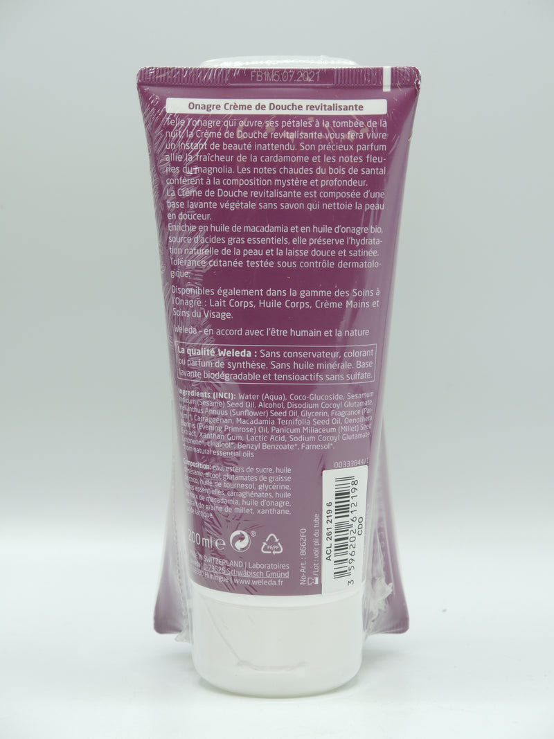 Crème de Douche revitalisante à l'Onagre, 2x200ml, Weleda