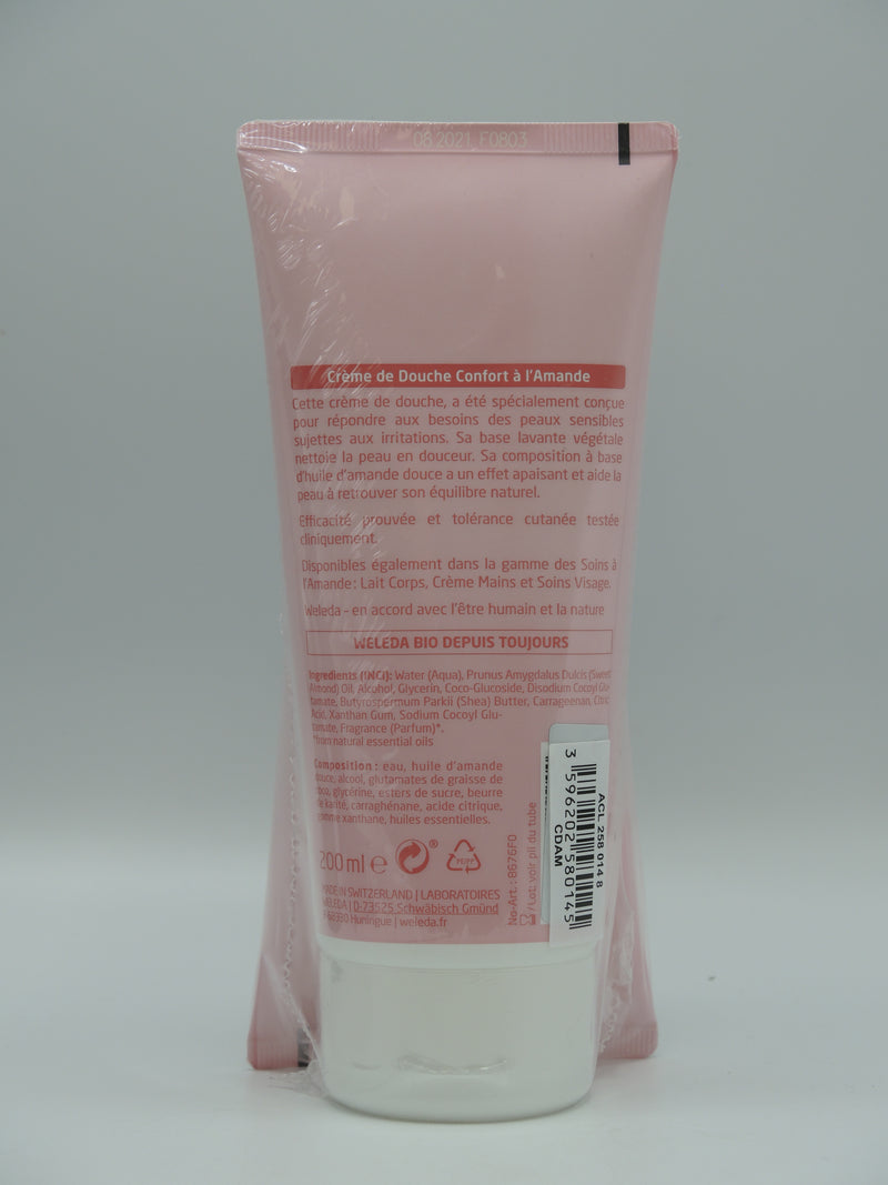Crème de Douche Confort à l'Amande, 2x200ml, Weleda
