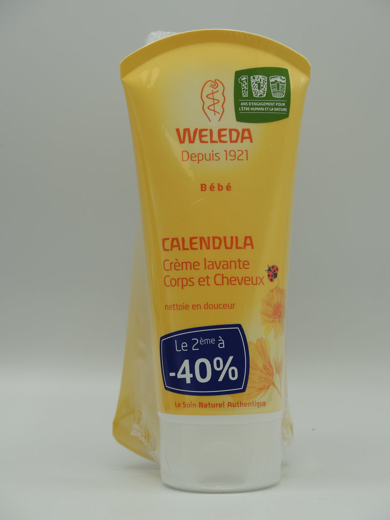 Crème lavante corps et cheveux, 2x200ml, Weleda