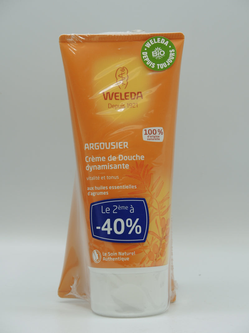 Crème de Douche dynamisante à l'Argousier, 2x200ml, Weleda