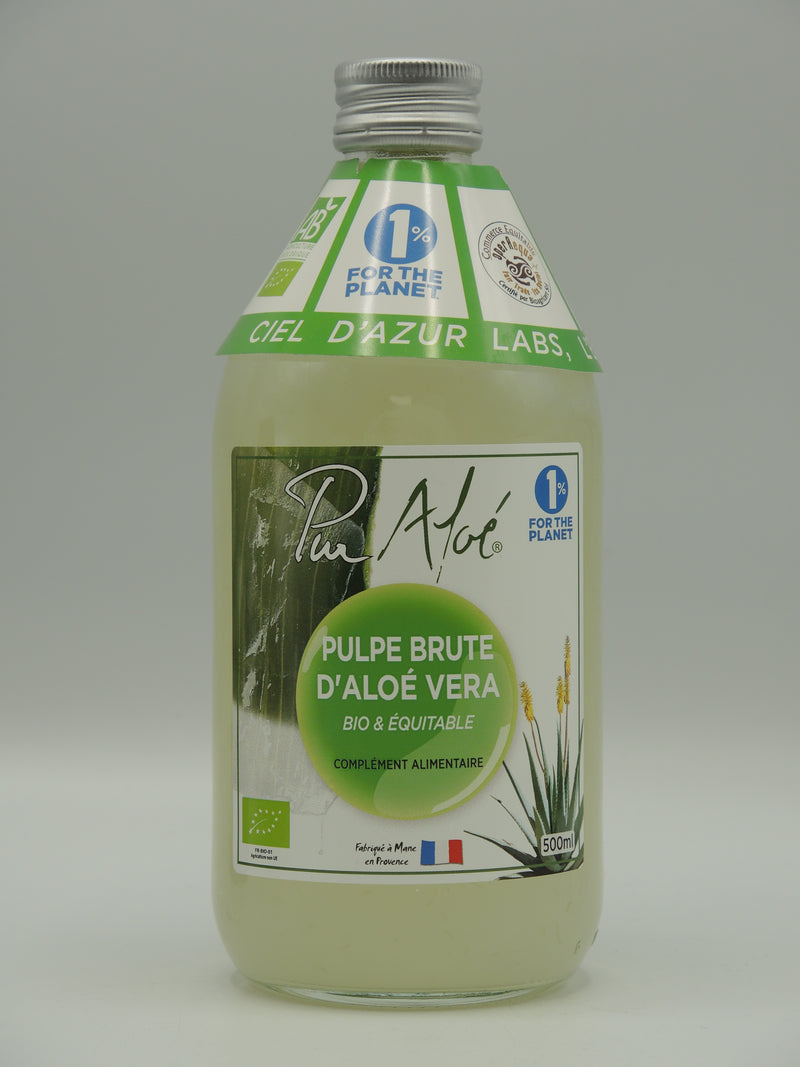 Pulpe brute d'Aloe Vera à boire, 500ml, Pur Aloé