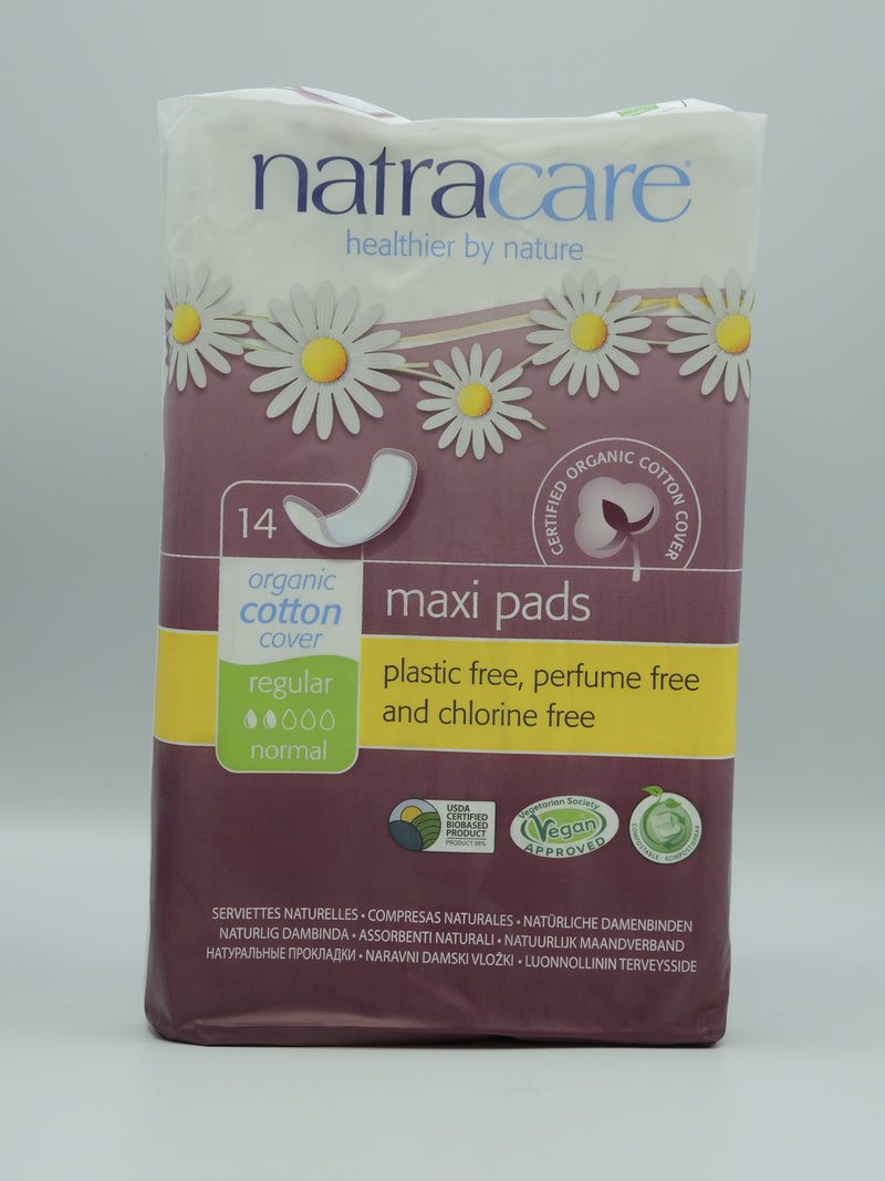 Serviettes Naturelles Maxi Regular, x14, Natracare
