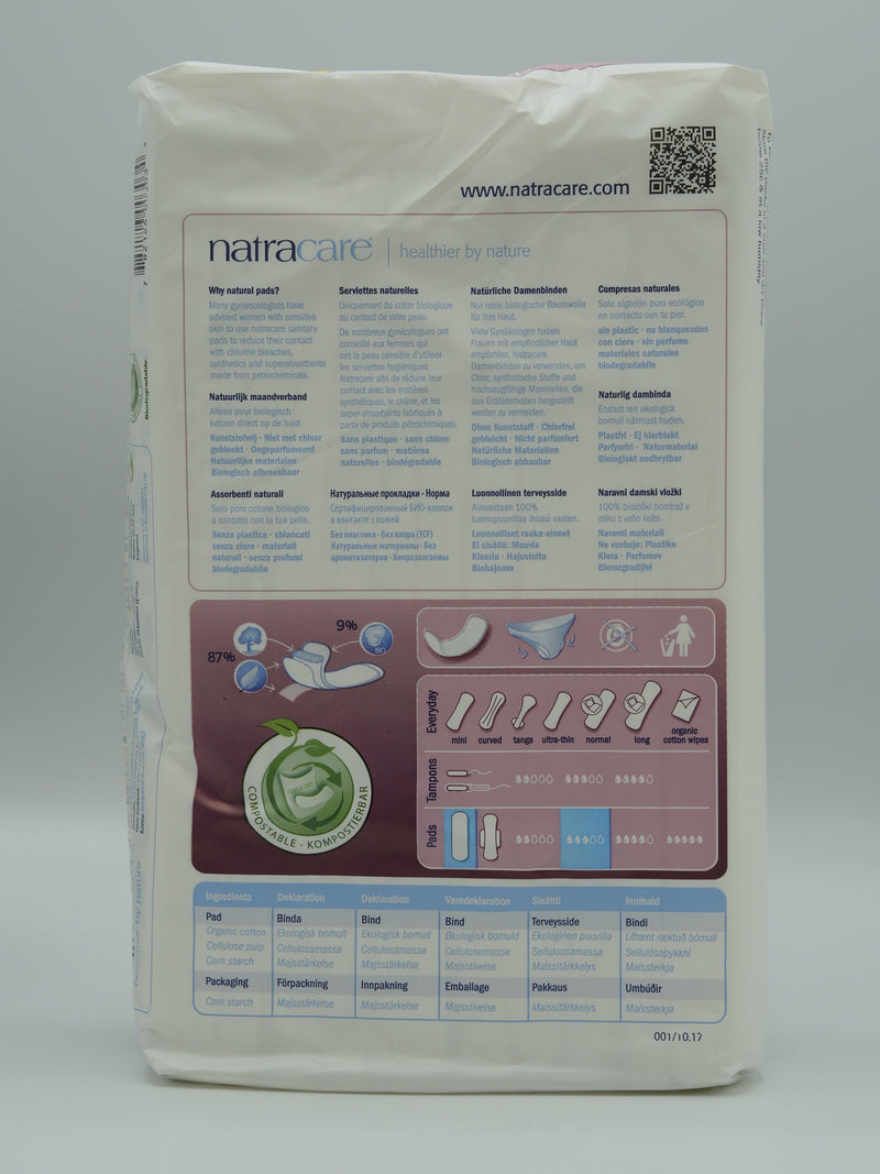 Serviettes Naturelles Maxi Super, x12, Natracare