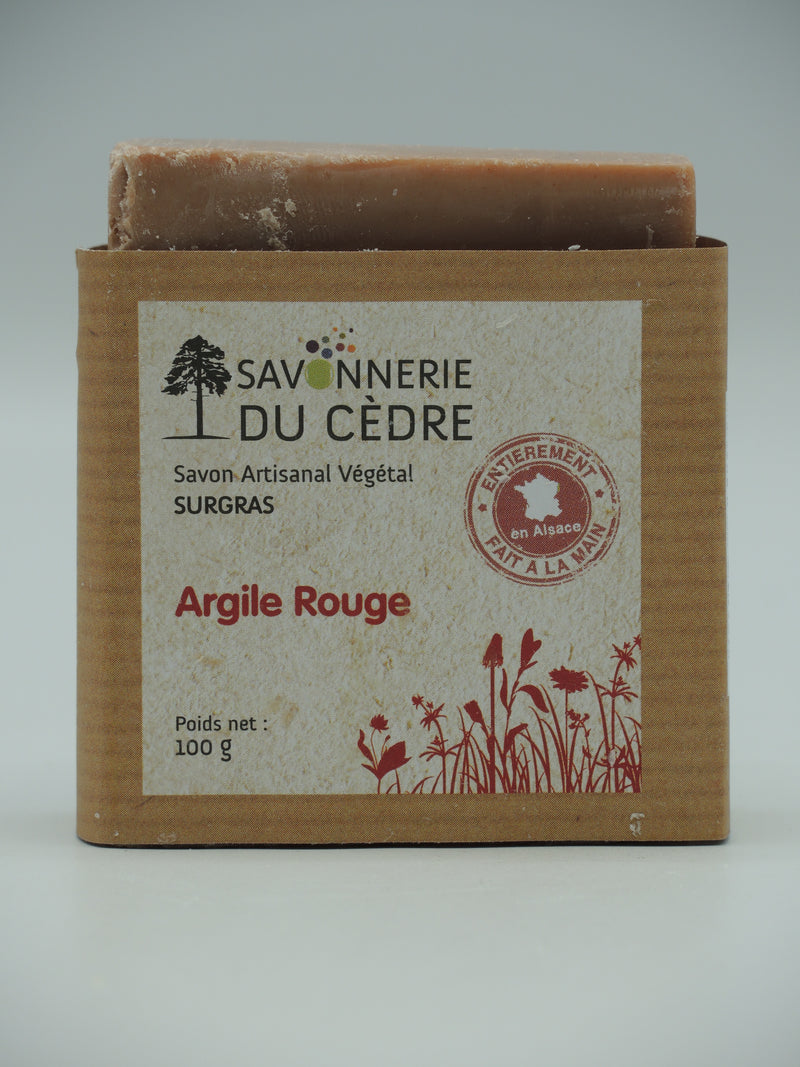 Savon surgras, Argile rouge, 100g, Savonnerie du cèdre