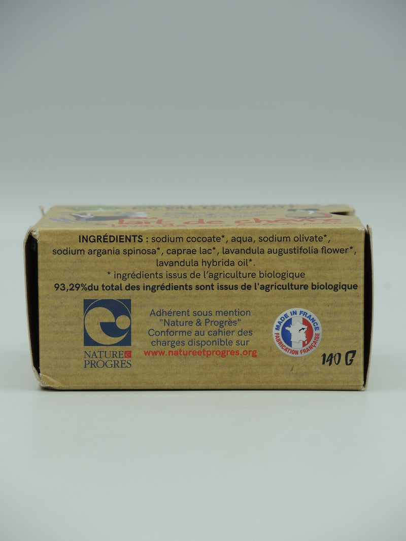 Savon artisanal, Lait de chèvre & lavande, 140g, Argasol