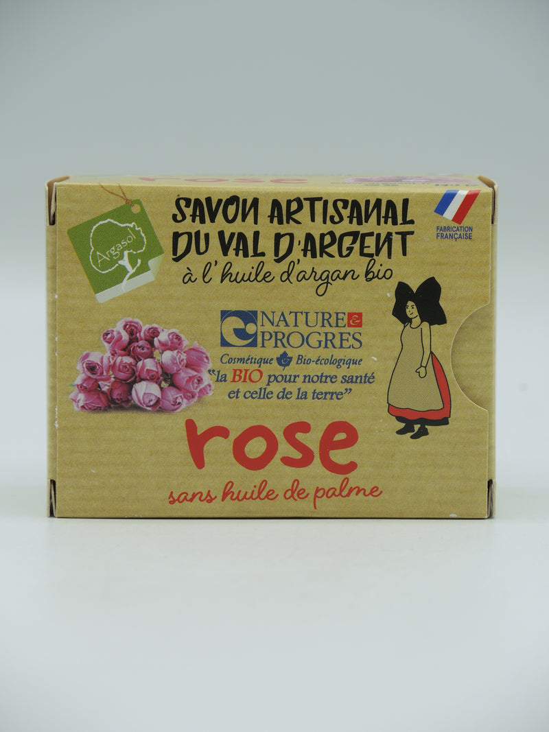 Savon artisanal, Rose, 140g, Argasol