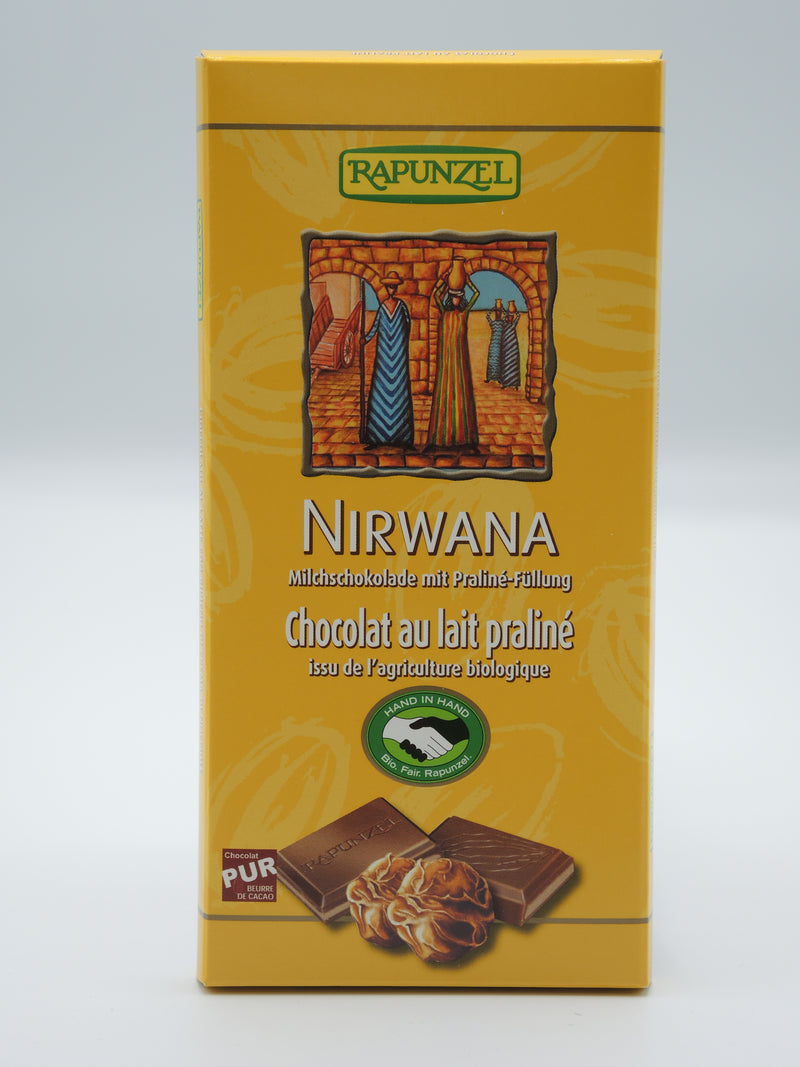 Chocolat au lait praliné Nirwana 100g-Rapunzel