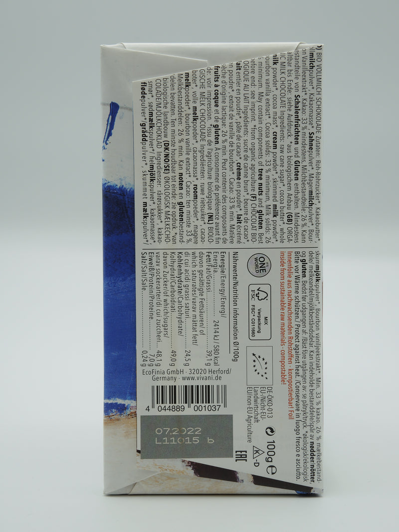 Chocolat au lait 100g - Vivani