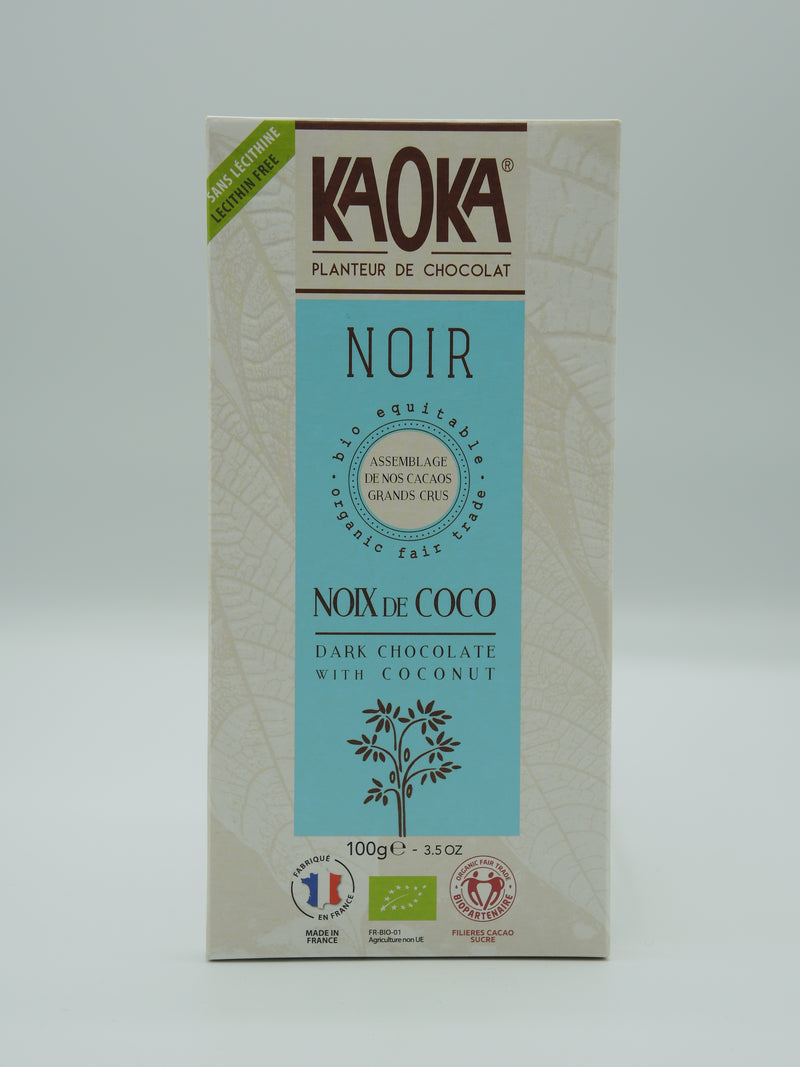 Chocolat noir et noix de coco 100g - Kaoka