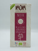 Chocolat noir raisins et amandes 100g - Kaoka